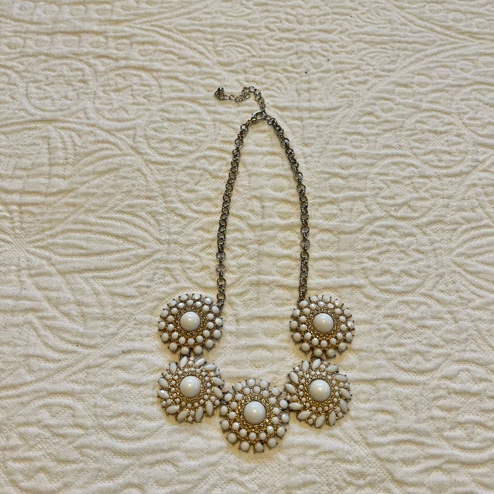 White Statement Necklace